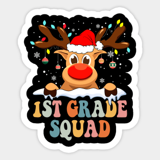 Reindeer 1st Grade Teacher Squad Christmas Back To School Sticker